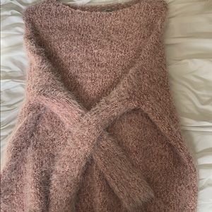 Pink fuzzy sweater